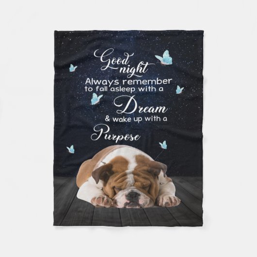 Gepersonaliseerde hond Quilt Deken, Bulldog Goede  Fleece Deken (Voorkant)
