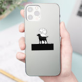 Gepersonaliseerde hond silhouet laptop sticker (Telefoon)