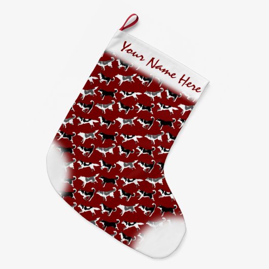 Gepersonaliseerde hond Stocking Grote Kerstsok (Voorkant (Hangend))