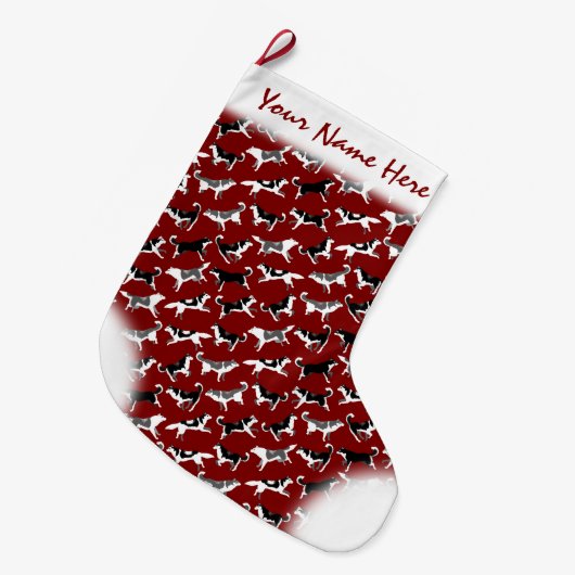 Gepersonaliseerde hond Stocking Grote Kerstsok (Voorkant (Hangend))