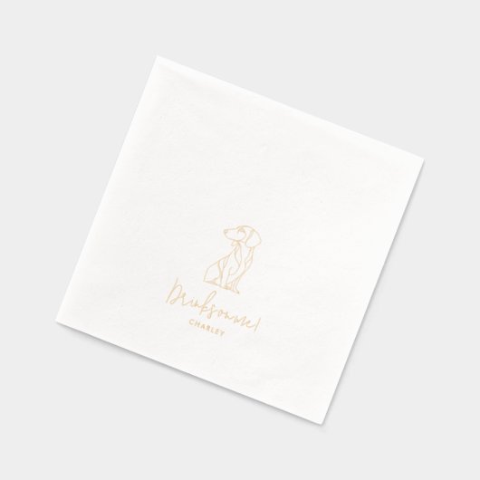 Gepersonaliseerde hond teckel huisdier bruiloft go folie servetten (Links)