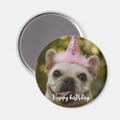 Gepersonaliseerde hond verjaardag magneet (Voorkant / Achterkant)