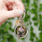 Gepersonaliseerde hond verjaardag sleutelhanger (Hand)