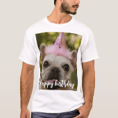 Gepersonaliseerde hond verjaardag t-shirt (Voorkant)