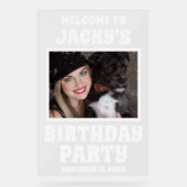Gepersonaliseerde Hond Verjaardagsfeest Foto Welko Acryl Bord (Voorkant)