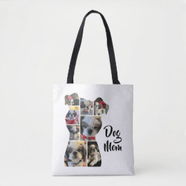 Gepersonaliseerde Hond Vorm Fotocollage Gift Tote Bag