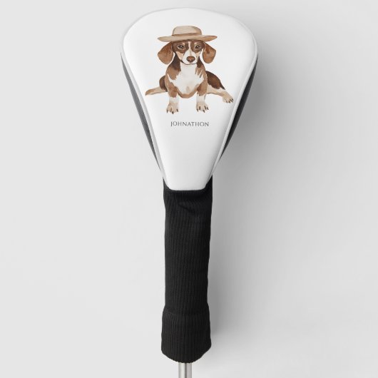 Gepersonaliseerde hond Waterverf Golfheadcover (Voorkant)