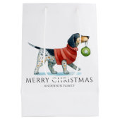 Gepersonaliseerde hond Waterverf Kerst Medium Cadeauzakje (Achterkant)