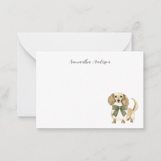 Gepersonaliseerde hond Waterverf Notitiekaartje (Voorkant)