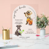 Gepersonaliseerde Hond Wedding Bar Drink Menu Acryl Bord (Huwelijk)