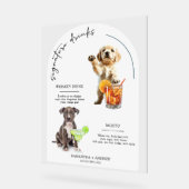 Gepersonaliseerde Hond Wedding Bar Drink Menu Acryl Bord (Hoek)