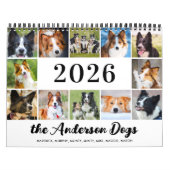 Gepersonaliseerde honden Fotocollage Modern 2026 Kalender (Hoes)