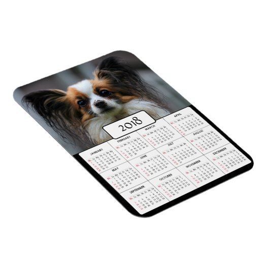 Gepersonaliseerde hondenfoto 2018 kalender magneet (Rechterzijde)