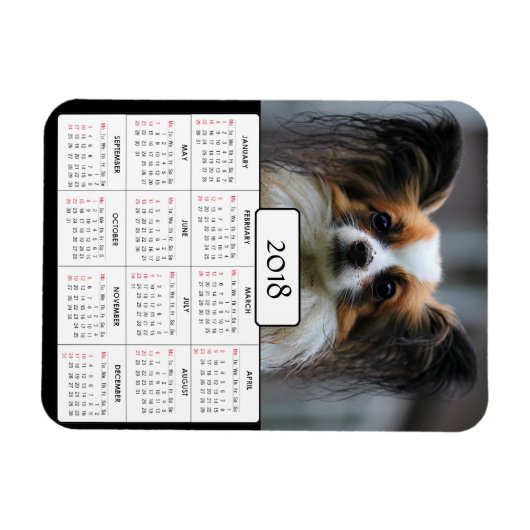 Gepersonaliseerde hondenfoto 2018 kalender magneet (Horizontaal)