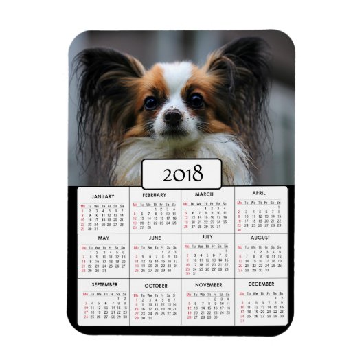 Gepersonaliseerde hondenfoto 2018 kalender magneet (Verticaal)