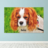 Gepersonaliseerde hondenfoto en tekst canvas afdruk (Insitu (Houten vloer))