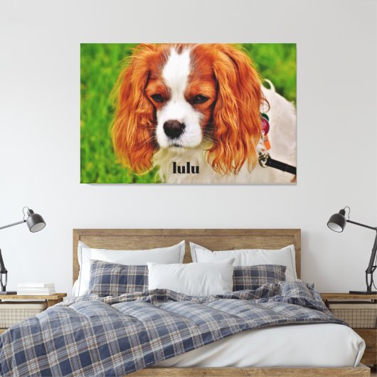 Gepersonaliseerde hondenfoto en tekst canvas afdruk (Insitu (Slaapkamer))