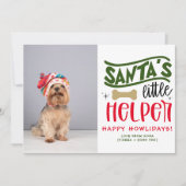 Gepersonaliseerde Hondenfoto Kerst Afbeelding Cust Feestdagenkaart (Voorkant)