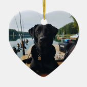 Gepersonaliseerde hondenfoto Memorial-Gevist in de Keramisch Ornament (Voorkant)