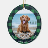 Gepersonaliseerde hondenfoto met als buffer voor k keramisch ornament (Links)