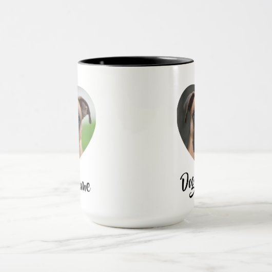 Gepersonaliseerde hondenfoto met Heart Design Mok (Midden)