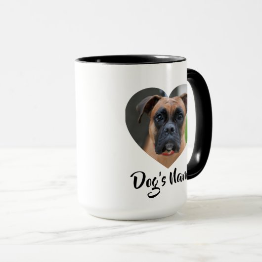 Gepersonaliseerde hondenfoto met Heart Design Mok (Voorkant rechts)