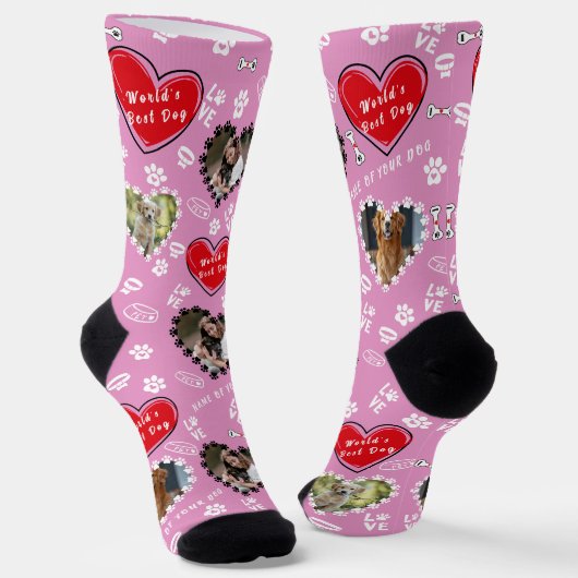 Gepersonaliseerde hondenfoto Sokken | Custom Dog S (Gebogen)