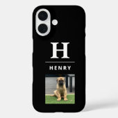 Gepersonaliseerde Hondenfoto Zwart Minimalistische Case-Mate iPhone Case (Achterkant)