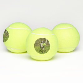 Gepersonaliseerde hondenhuisdier foto naam speelti tennisballen