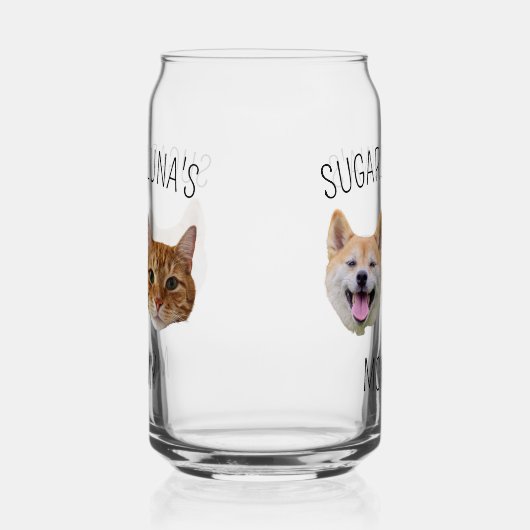 Gepersonaliseerde Hondenkat Gezichtsfoto, Schattig Blikvorm Glas (Rechts)