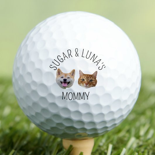 Gepersonaliseerde Hondenkat Gezichtsfoto, Schattig Golfballen