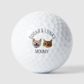 Gepersonaliseerde Hondenkat Gezichtsfoto, Schattig Golfballen (Voorkant)