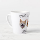 Gepersonaliseerde Hondenkat Gezichtsfoto, Schattig Latte Mok (Linkerhoek)