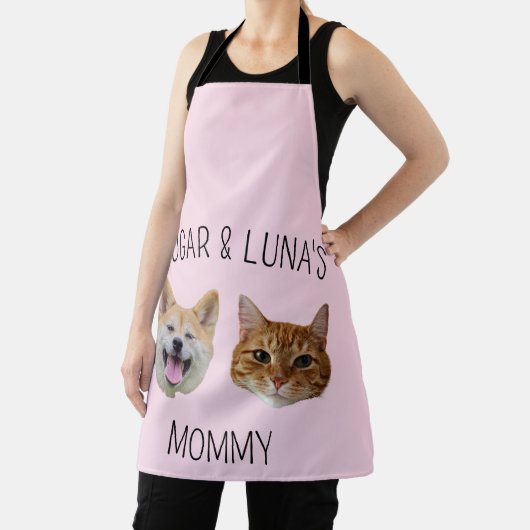 Gepersonaliseerde Hondenkat Gezichtsfoto, Schattig Schort (Insitu)