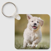 Gepersonaliseerde Hondenliefhebber Custom Modern P Sleutelhanger (Voorkant)