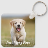 Gepersonaliseerde Hondenliefhebber Custom Modern P Sleutelhanger (Achterkant)