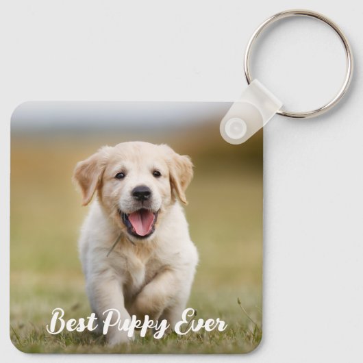 Gepersonaliseerde Hondenliefhebber Custom Modern P Sleutelhanger (Achterkant)