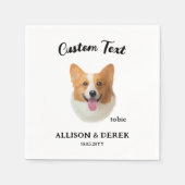 Gepersonaliseerde Hondenliefhebbers Pet Name Corgi Servet (Voorkant)