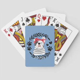 Gepersonaliseerde hondennaam Bulldog Pokerkaarten
