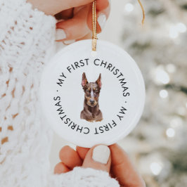 Gepersonaliseerde hondennaam Doberman Mijn eerste  Keramisch Ornament