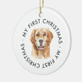 Gepersonaliseerde hondennaam Golden Mijn eerste ke Keramisch Ornament (Links)