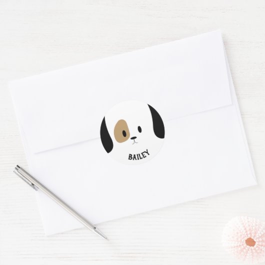 Gepersonaliseerde hondennaam stickers (Envelop)