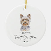 Gepersonaliseerde hondennaam Yorkie Mijn eerste ke Keramisch Ornament (Voorkant)