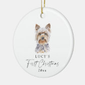 Gepersonaliseerde hondennaam Yorkie Mijn eerste ke Keramisch Ornament (Links)