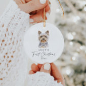 Gepersonaliseerde hondennaam Yorkie Mijn eerste ke Keramisch Ornament