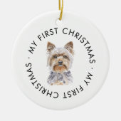 Gepersonaliseerde hondennaam Yorkie Mijn eerste ke Keramisch Ornament (Voorkant)