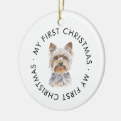 Gepersonaliseerde hondennaam Yorkie Mijn eerste ke Keramisch Ornament (Links)