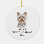 Gepersonaliseerde hondennaam Yorkie Mijn eerste ke Keramisch Ornament (Achterkant)