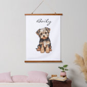 GEPERSONALISEERDE HONDENPORTRET BANNER-MORKIE ART  HANGEND WANDKLEED (Slaapkamer)