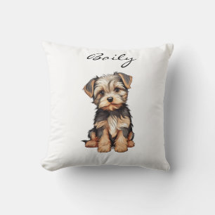 GEPERSONALISEERDE HONDENPORTRET BANNER-MORKIE ART KUSSEN